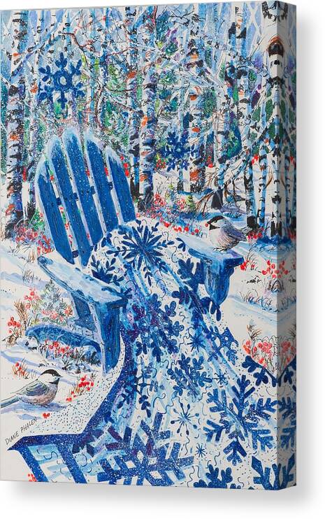 Winter Canvas Print featuring the painting Winter Blues by Diane Phalen