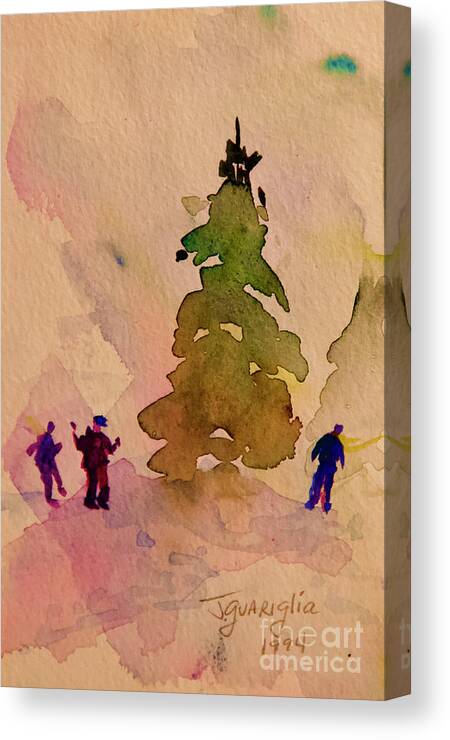 Winter Canvas Print featuring the painting Winterrtime friends by Joyce Guariglia