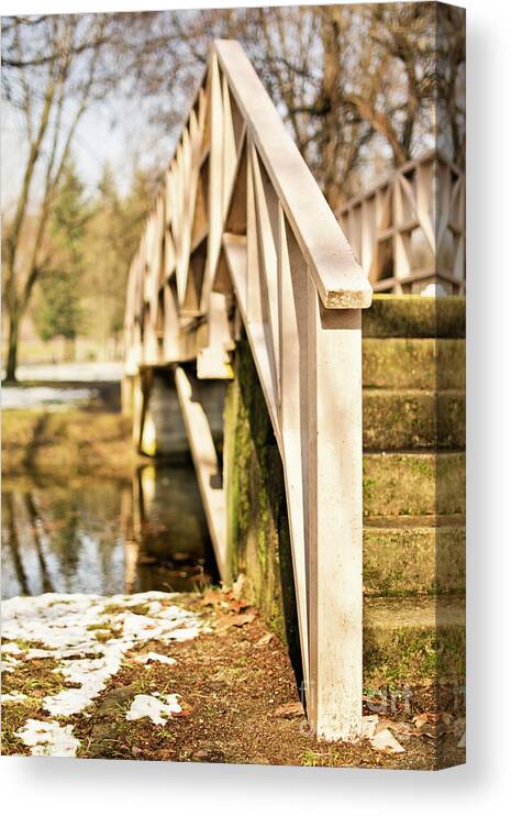Bridge Canvas Print featuring the photograph Wooden bridge by Mendelex Photography