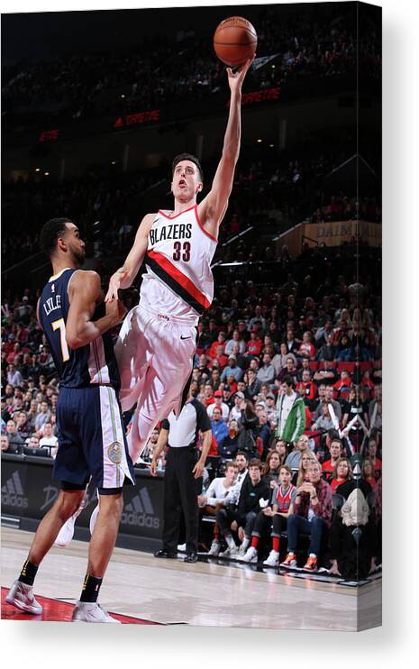 Nba Pro Basketball Canvas Print featuring the photograph Zach Collins by Sam Forencich