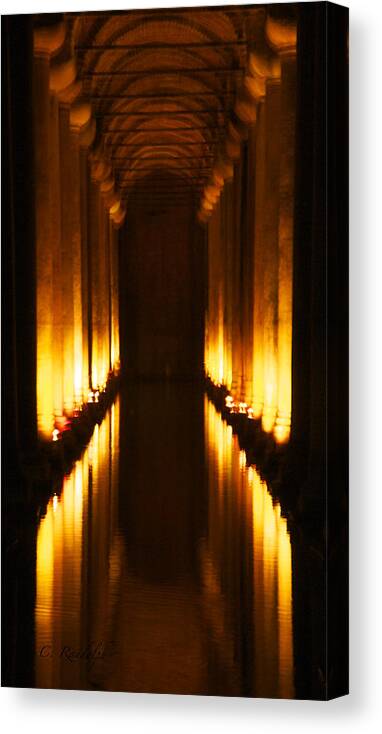 Cistern Canvas Print featuring the photograph Flaming Passage #1 by Cheri Randolph