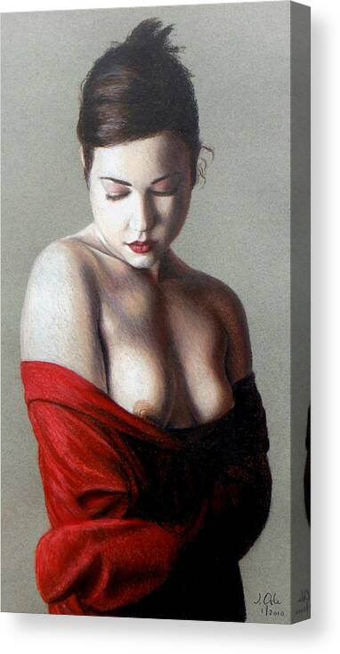 Nude Canvas Print featuring the painting Rebecca by Joseph Ogle