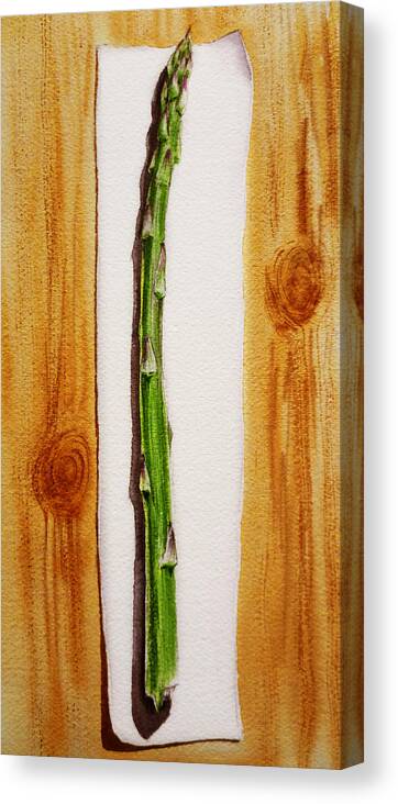 Asparagus Canvas Print featuring the painting Asparagus Tasty Botanical Study by Irina Sztukowski