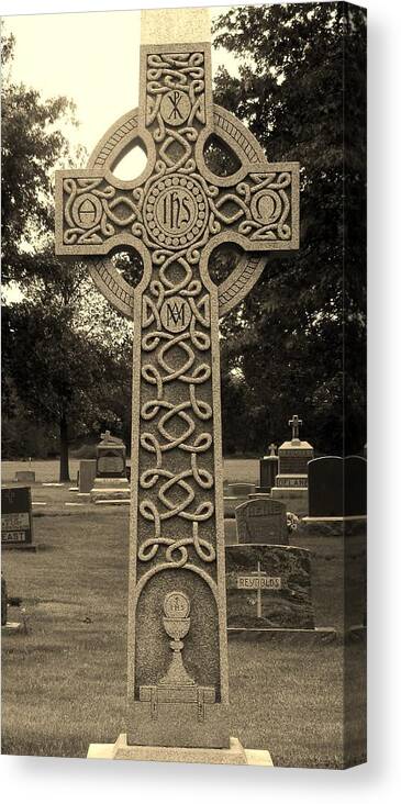 Celtic Cross Canvas Print featuring the photograph Celtic Cross 101 by Cindy Fleener