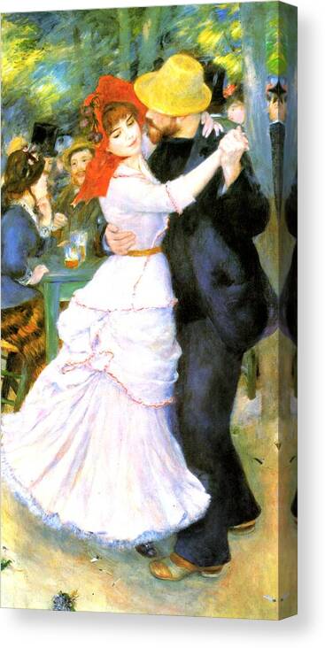 Pierre-auguste Renoir Canvas Print featuring the painting Dance At Bougival by Pierre Auguste Renoir