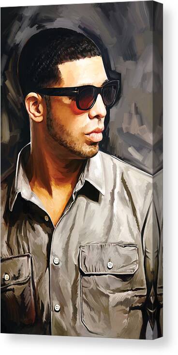 Drake Paintings Canvas Print featuring the painting Drake Artwork 2 by Sheraz A