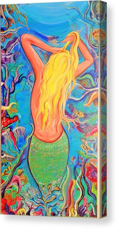 Mermaid Canvas Print featuring the mixed media Drowning In A Sea Of Love by Tracy Mcdurmon