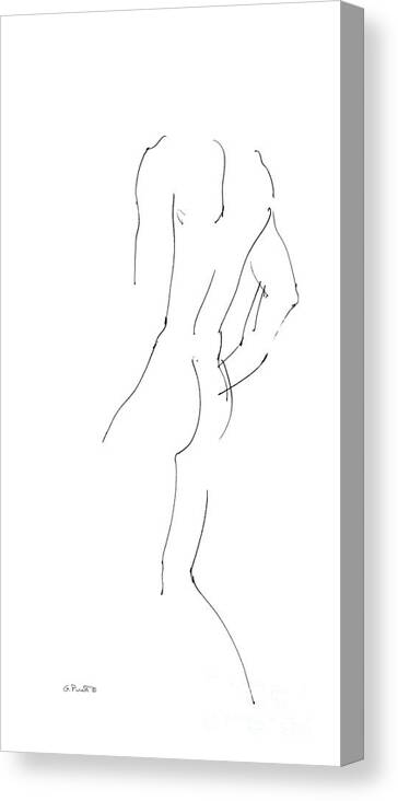  Apple Canvas Print featuring the drawing iPhone-Case-Nude-Male2 by Gordon Punt