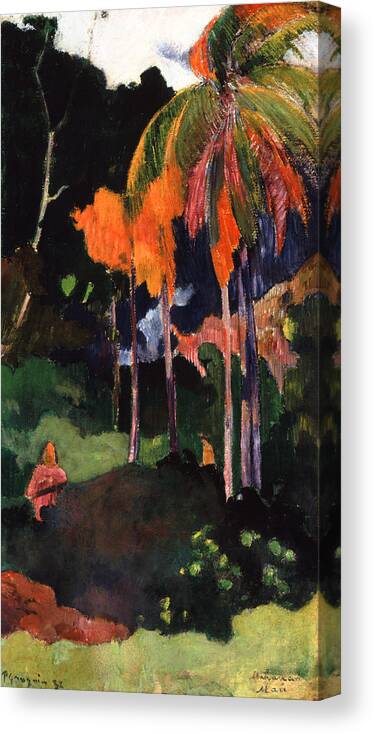 Gauguin Canvas Print featuring the painting Mahana Ma'a by Paul Gauguin