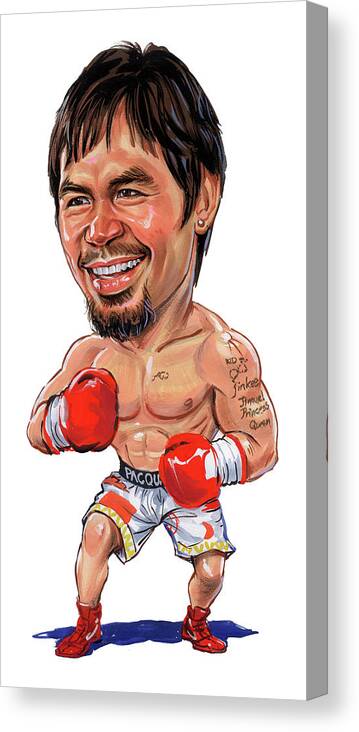 Emmanuel Dapidran Pacquiao Canvas Print featuring the painting Manny Pacquiao by Art 