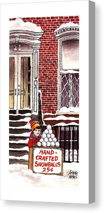 No Caption
Two Column Color Cartoon Of Child Selling In Front Of His House. It Is Winter And He Is Surrounded By Snow.
No Caption
Two Column Color Cartoon Of Child Selling In Front Of His House. It Is Winter And He Is Surrounded By Snow.
Winter Canvas Print featuring the drawing New Yorker January 29th, 1996 by Joseph Farris