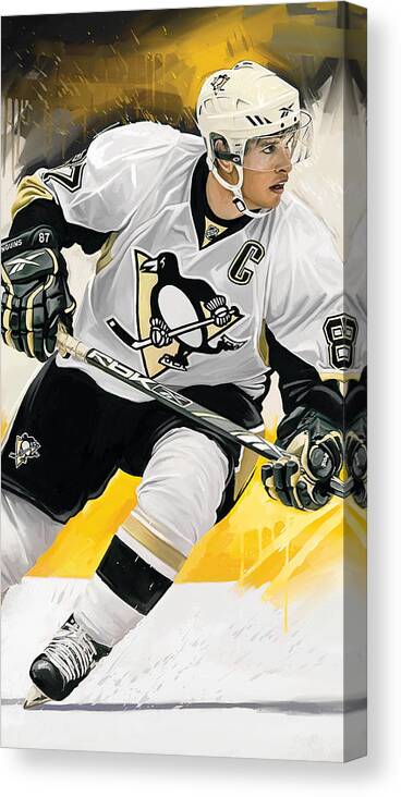 Sidney Crosby Paintings Canvas Print featuring the mixed media Sidney Crosby Artwork by Sheraz A