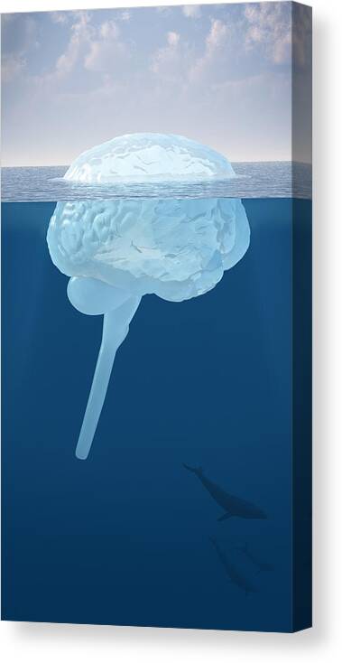 Brain Canvas Print featuring the photograph Unconscious mind, conceptual artwork by Science Photo Library