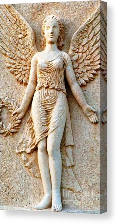 Greek Canvas Print featuring the photograph Greek Angel by Therese Alcorn