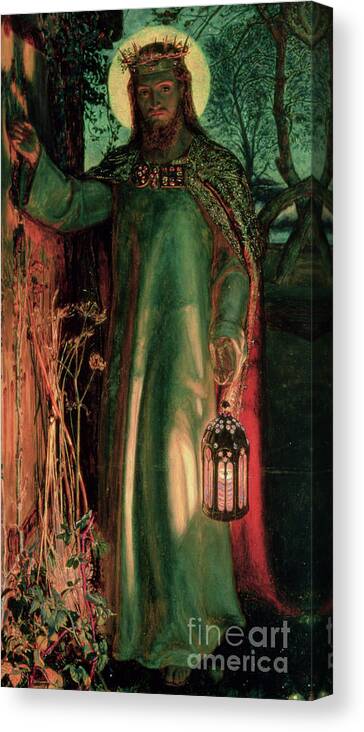 Jesus Canvas Print featuring the painting The Light of the World by William Holman Hunt