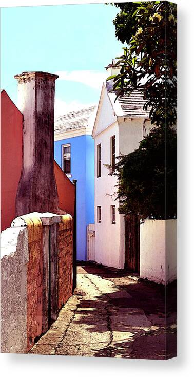 Bermuda Canvas Print featuring the photograph Bermuda Street Scene-Study#6 by Richard Ortolano