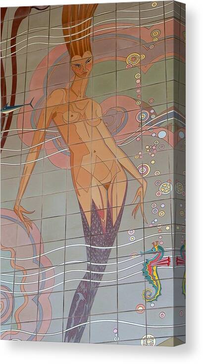 Catalina Tile Canvas Print featuring the photograph Catalina Tile Mermaid by Jeff Lowe