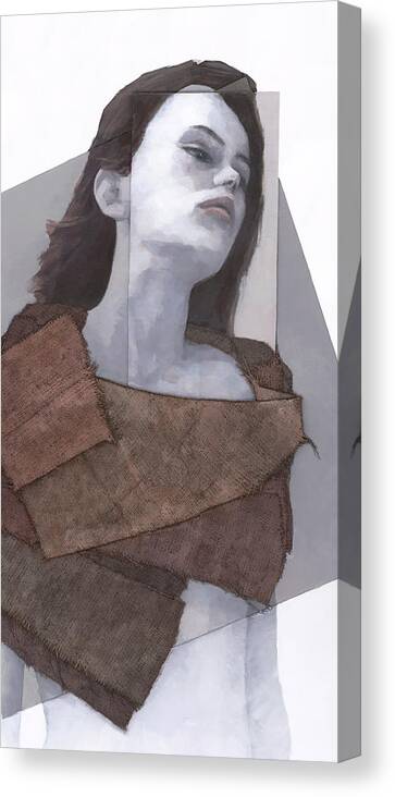 Woman Canvas Print featuring the painting Cessair by Steve Mitchell