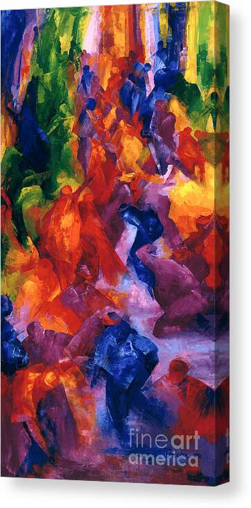 Dance 2 Canvas Print featuring the painting Dance by Bayo Iribhogbe