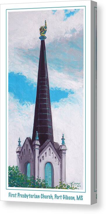 Church Canvas Print featuring the painting In Port Gibson MS by Jeanette Jarmon