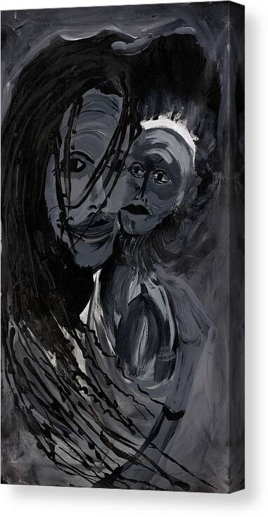 Mother And Child Canvas Print featuring the painting Mother and Child by Robert Lee Hicks