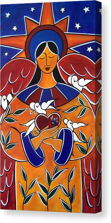Angel Canvas Print featuring the painting Love by Jan Oliver-Schultz