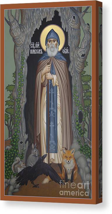 St. Paul Of Obnora Canvas Print featuring the painting St. Paul of Obnora - RLPAO by Br Robert Lentz OFM