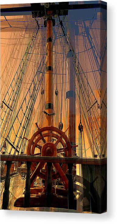 Ship Canvas Print featuring the photograph Storm Ship of Old by Lori Seaman
