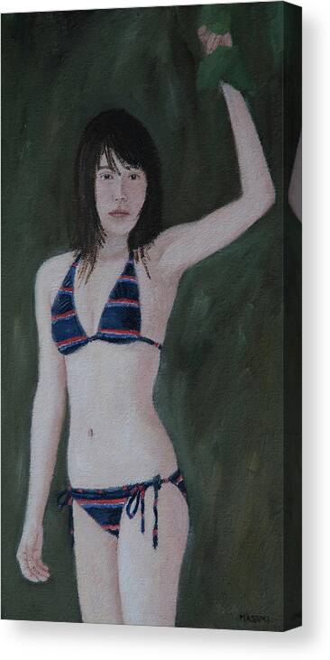 Portrait Canvas Print featuring the painting Summer Break by Masami Iida
