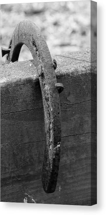 Canvas Print featuring the photograph The Shoeing Fence by Laddie Halupa