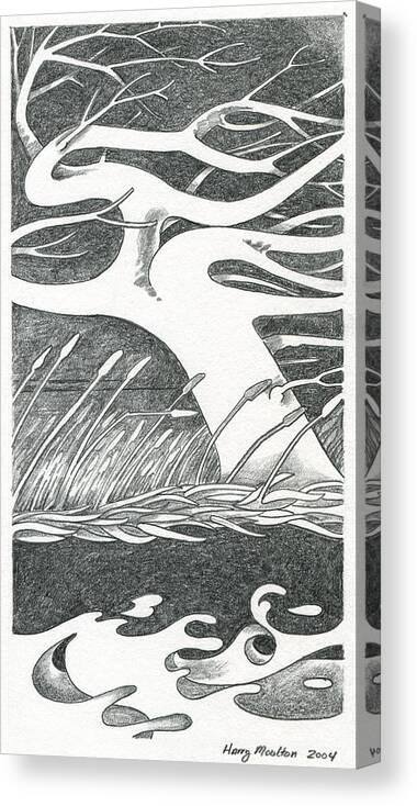Tree Canvas Print featuring the drawing The Wind by Harry Moulton