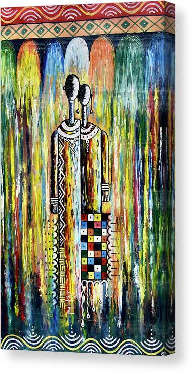 African Artists Canvas Print featuring the painting Two Loves by Femi
