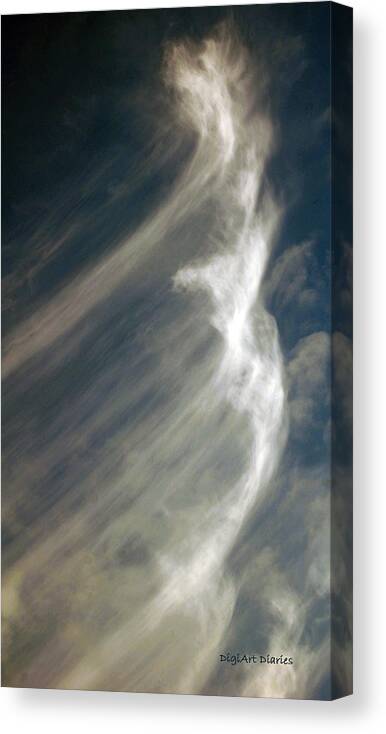 Cloud Canvas Print featuring the digital art Wing of an Angel by DigiArt Diaries by Vicky B Fuller