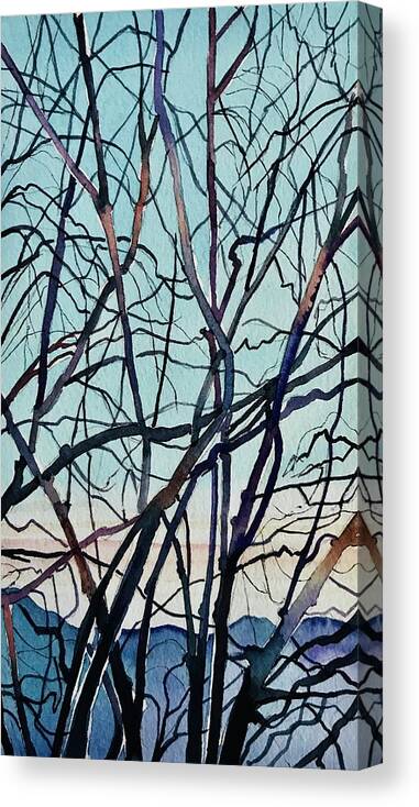 Santa Monica Canvas Print featuring the painting Branches - Santa Monica Mountains by Luisa Millicent