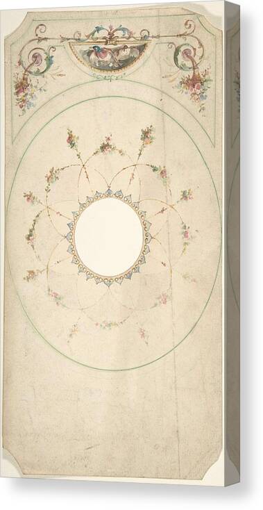 Design Canvas Print featuring the painting Ceiling Design with Center Cut Out Attributed to J. S. Pearse British, active 1854-68 by J S Pearse