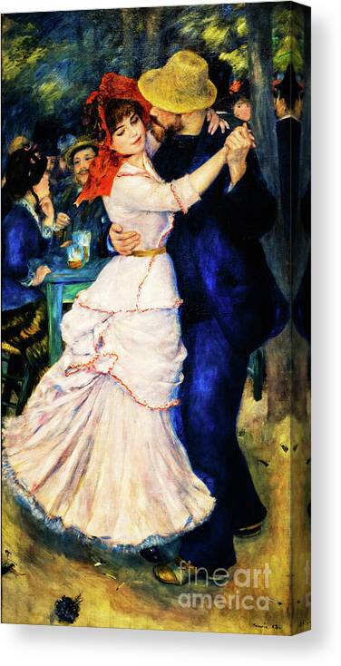 Dance At Bougival Canvas Print featuring the painting Dance at Bougival by Renoir by Auguste Renoir