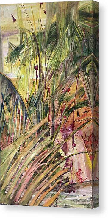 Palms Canvas Print featuring the painting Come by Peggy Blood