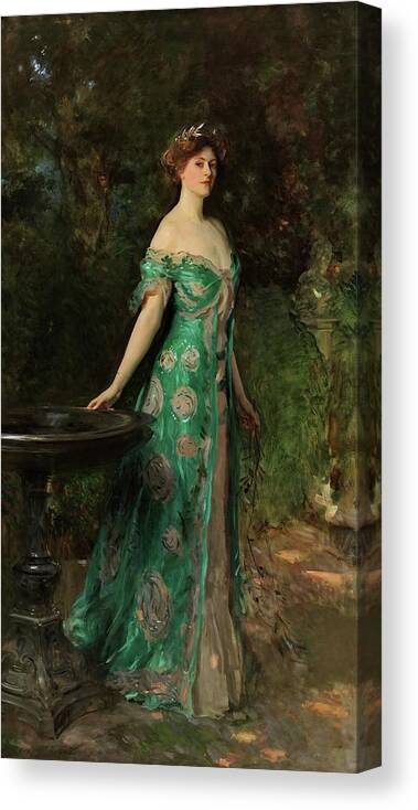 Portrait Canvas Print featuring the painting Portrait of Millicent Leveson-Gower, Duchess of Sutherland #1 by John Singer Sargent