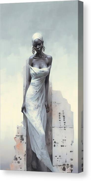 Goddess Canvas Print featuring the painting African Goddess by My Head Cinema