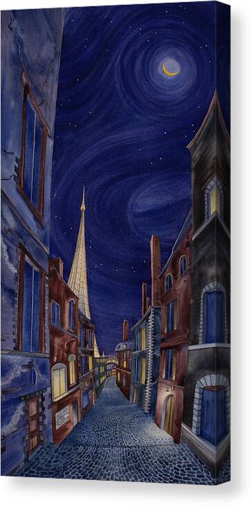 Paris Canvas Print featuring the painting Alleys of Paris VI by Scott Kirby