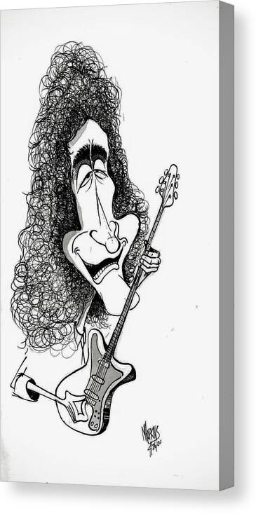 Queen Canvas Print featuring the drawing Brian May by Michael Hopkins