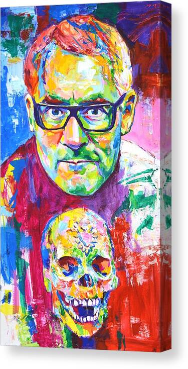 Damien Stephen Hirst Canvas Print featuring the painting Damien Stephen Hirst by Iryna Kastsova