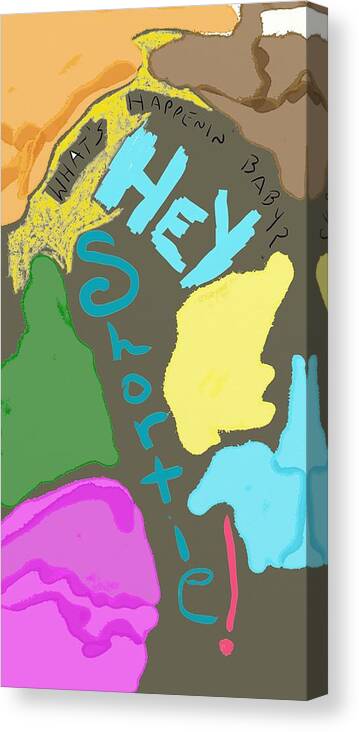  Canvas Print featuring the digital art Hey Shortie Color Camo by Tony Camm