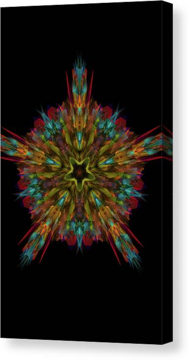 Kosmic Star Mandala Canvas Print featuring the digital art Kosmic Star Mandala by Michael Canteen