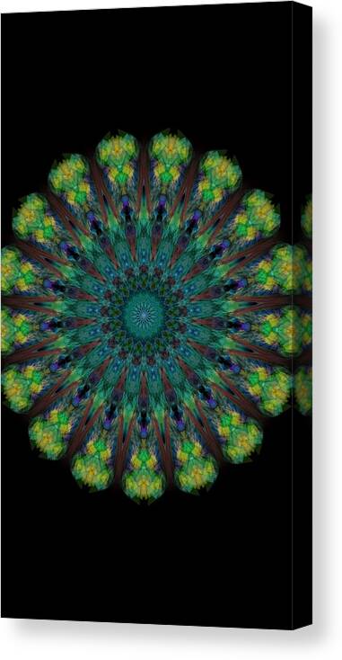 The Kosmic Kreation Tree Mandala Is A Circular Symbol That Is Used To Represent The Interconnectedness Of The Universe. It Is Said To Be A Representation Of The Cosmic Tree Of Life Canvas Print featuring the digital art Kosmic Tree Mandala by Michael Canteen