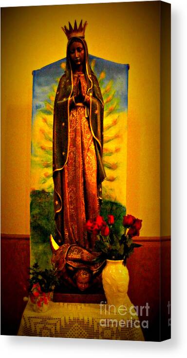 Lomography Canvas Print featuring the photograph Our Lady of Guadalupe - Lomography by Frank J Casella