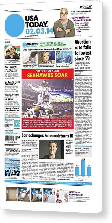 2014 Seahawks Vs. Broncos Usa Today Cover Canvas Print