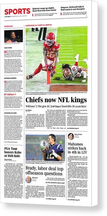 2020 Chiefs Vs. 49ers Usa Today Sports Section Front Canvas Print