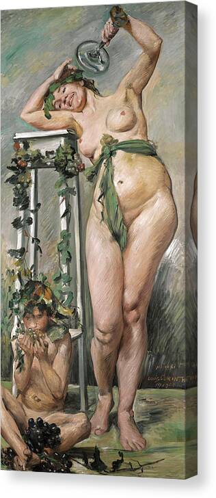 Lovis Corinth Canvas Print featuring the painting Baccante by Lovis Corinth