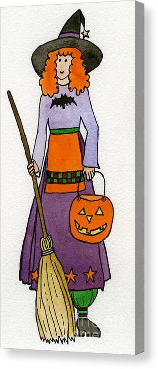 Friend Print Canvas Print featuring the painting Friendly Witch by Norma Appleton